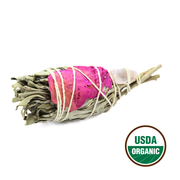 Love Spirit Sage Torch (with Rose Quartz) 10 cm