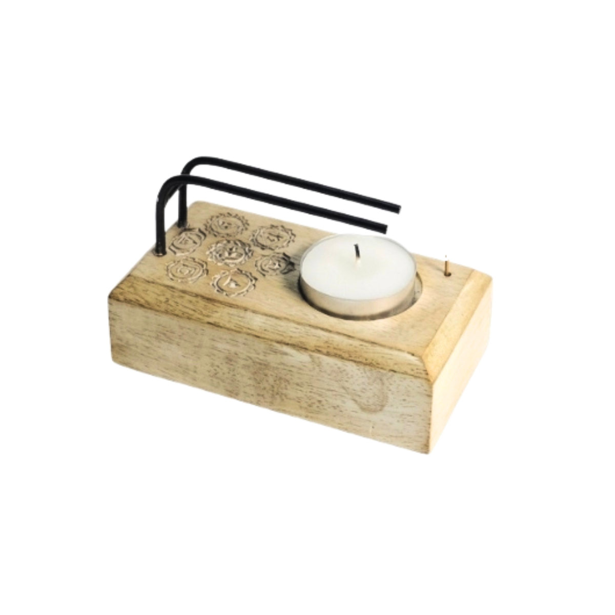 Mango Wood Palo Santo Holder 7 Chakras
