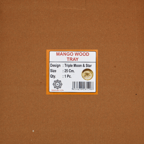 Mango Wood Tray Triple Moon & Star