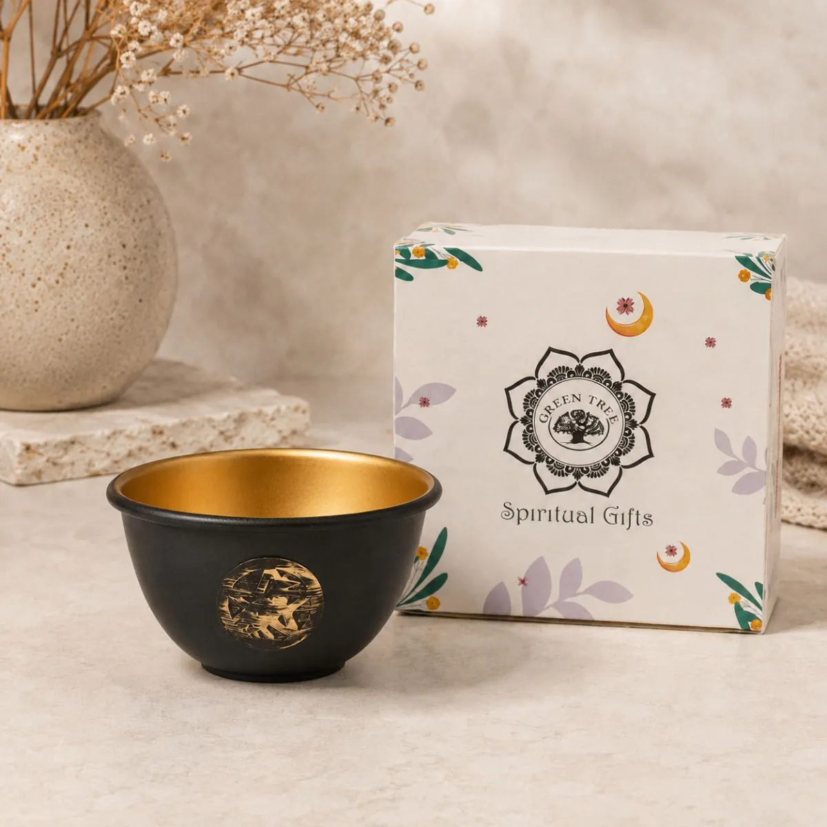 Smudging bowl - Raven & Pentacle (Black)
