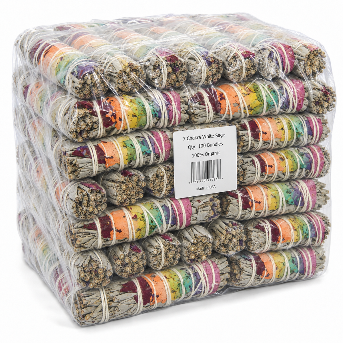 7 Chakra White Sage Smudge Stick 10cm (price per pc)