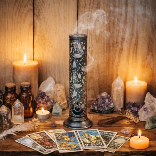 Iron Incense Tower Burner Triple Moon