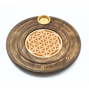 Wooden Incense Burner Flower of Life 10 cm