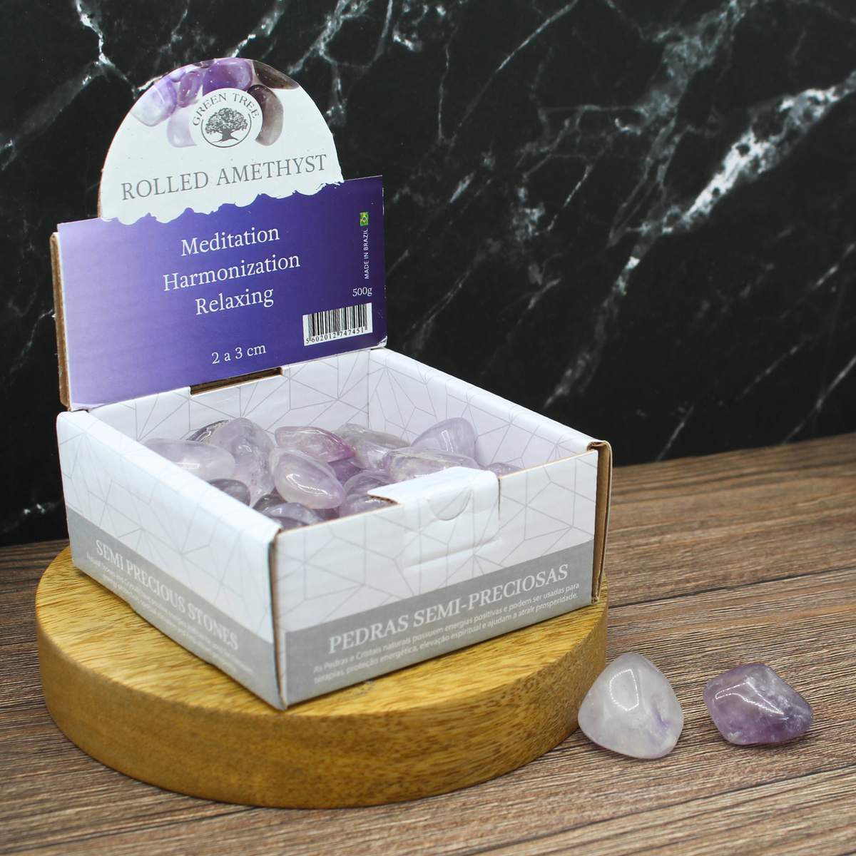 Amethyst tumbled display 500g