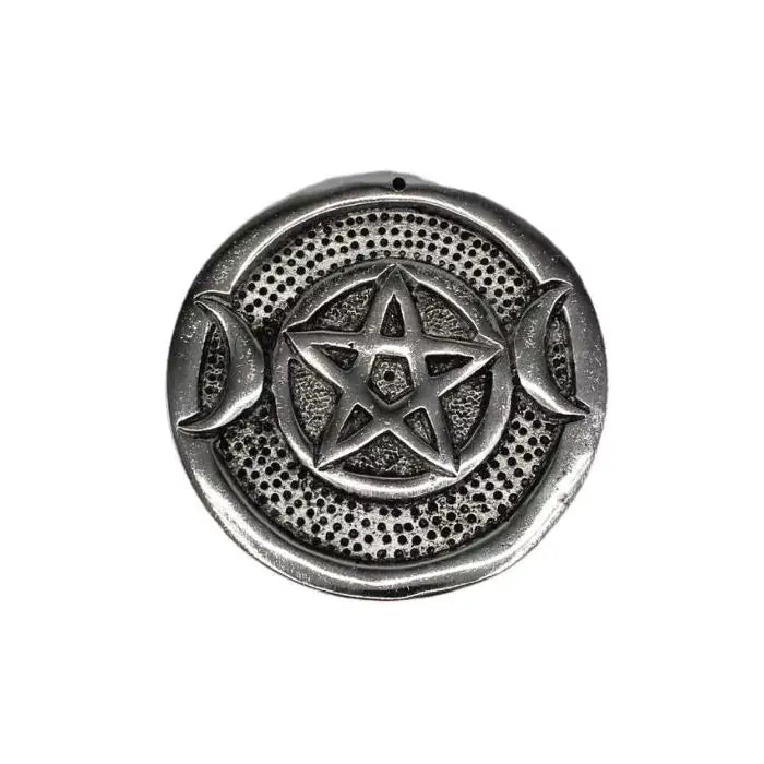 Incense Holder Triple Moon & Pentacle Antique Finish
