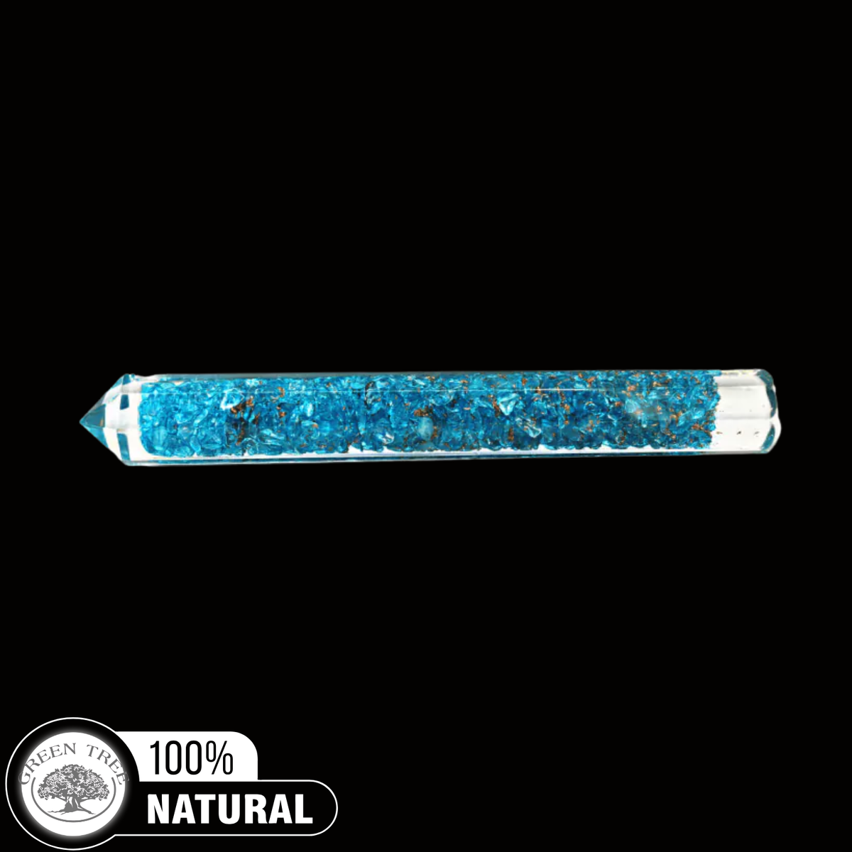 ORGONE FACETED MASSAGE WAND BLUE TOPAZ
