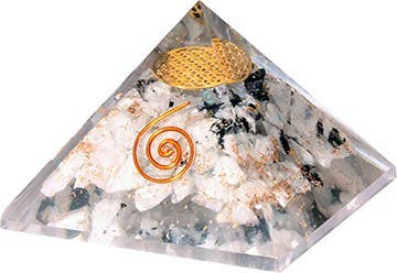 Orgonite Pyramid Rainbow Moonstone Flower Of Life