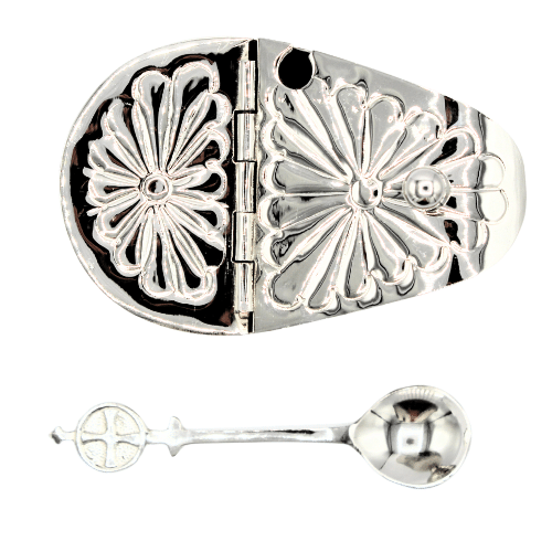 Incense Boat and Spoon Nickel ( 12 cm )
