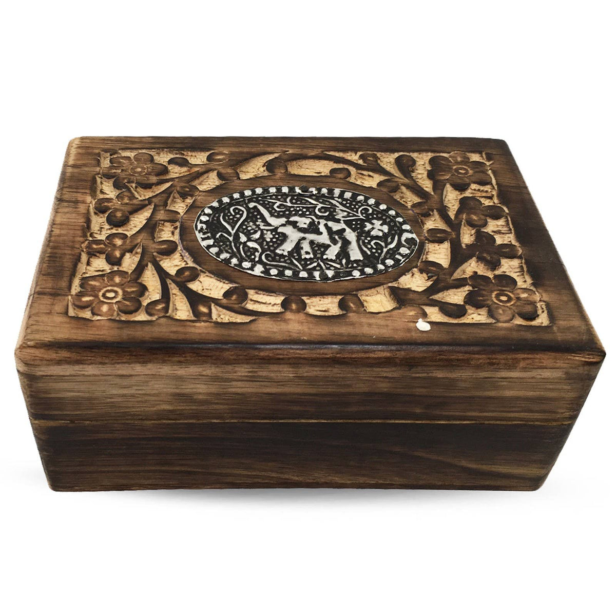 Handcrafted Flowerful Elephant Tarot Box