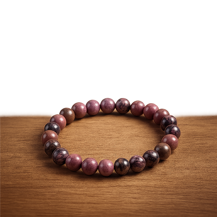 Rhodonite 'Black line' bracelet 8mm - China