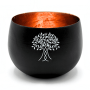 Tealight Holder Tree Of Life Black & Copper