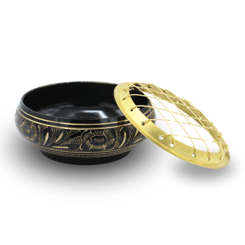 Brass Rose Bowl Incense Burner