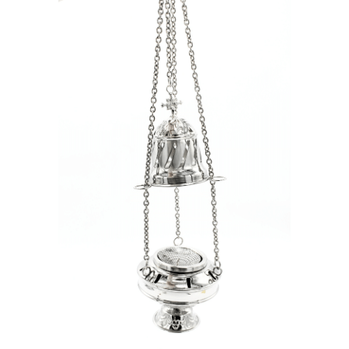 Incense Burner Cup and Tong Nickel ( 15 cm )