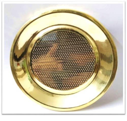 BRASS LID WITH NET BRASS FINISH 11.5cm