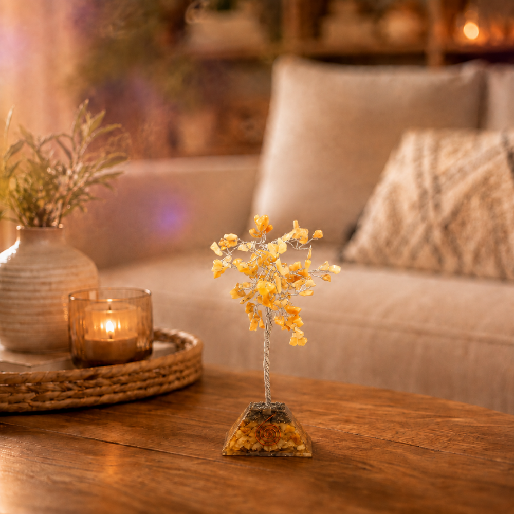 Golden Quartz Positive Energy Gem Tree Small