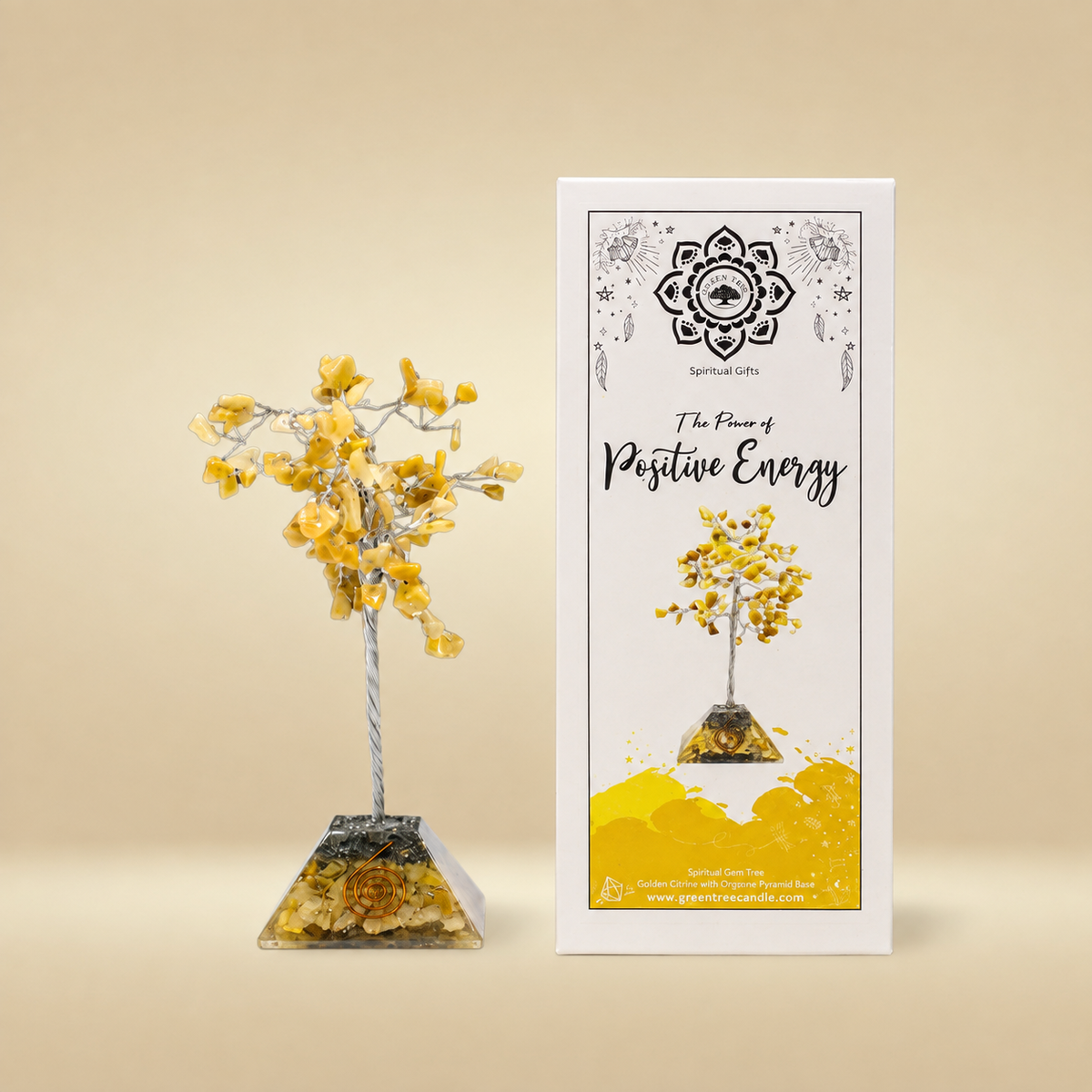 Golden Quartz Positive Energy Gem Tree Small