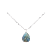 925 Sterling Silver Drop Necklace Turquoise