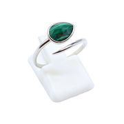 925 Sterling Silver 'Snake' Ring Malachite