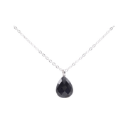 925 Sterling Silver Drop Necklace Onyx