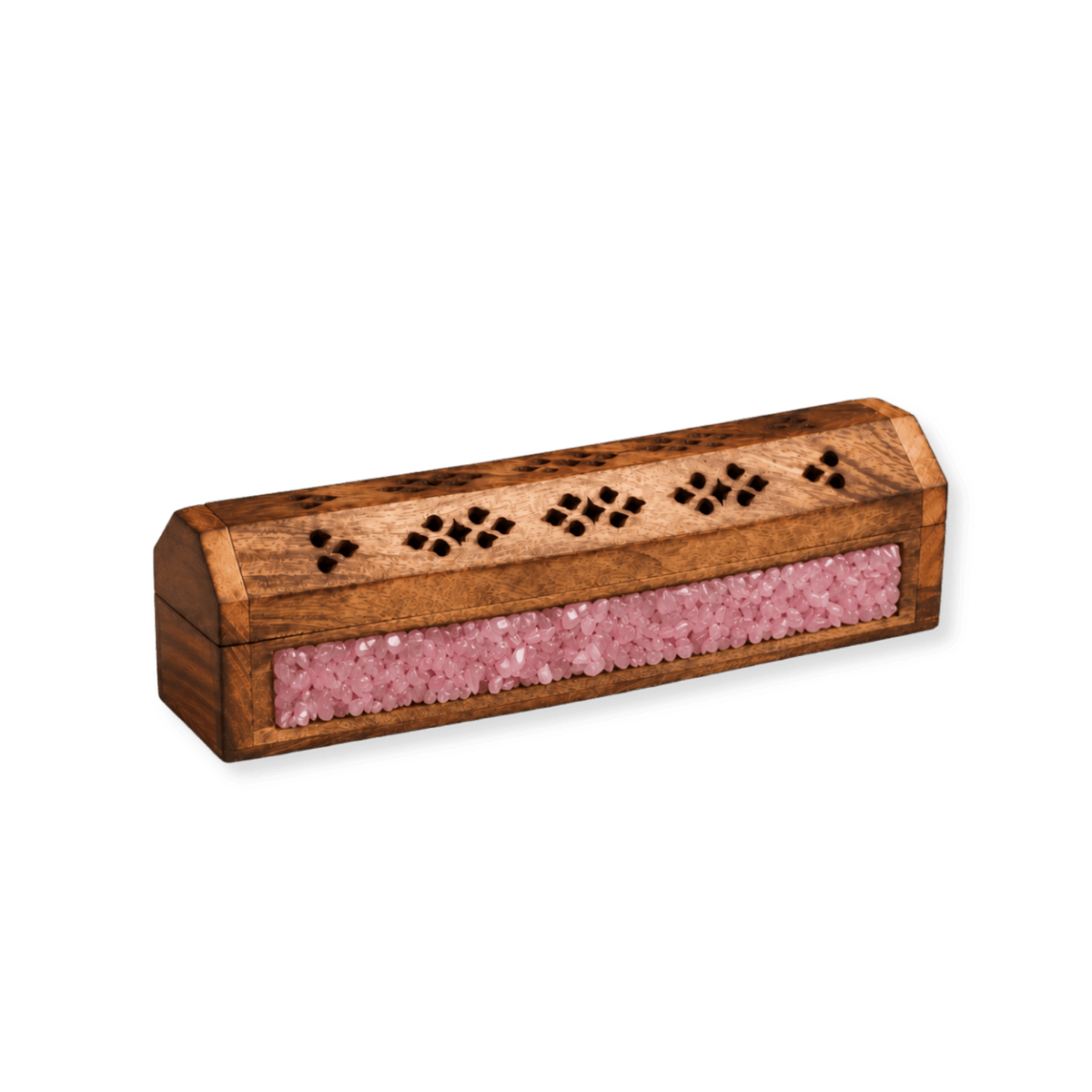 Mango Wood Incense Box Rose Quartz 30 cm