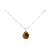 Collar colgante de plata de ley 925, ojo de tigre