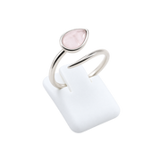 Anello a "serpente" in argento sterling 925 con quarzo rosa