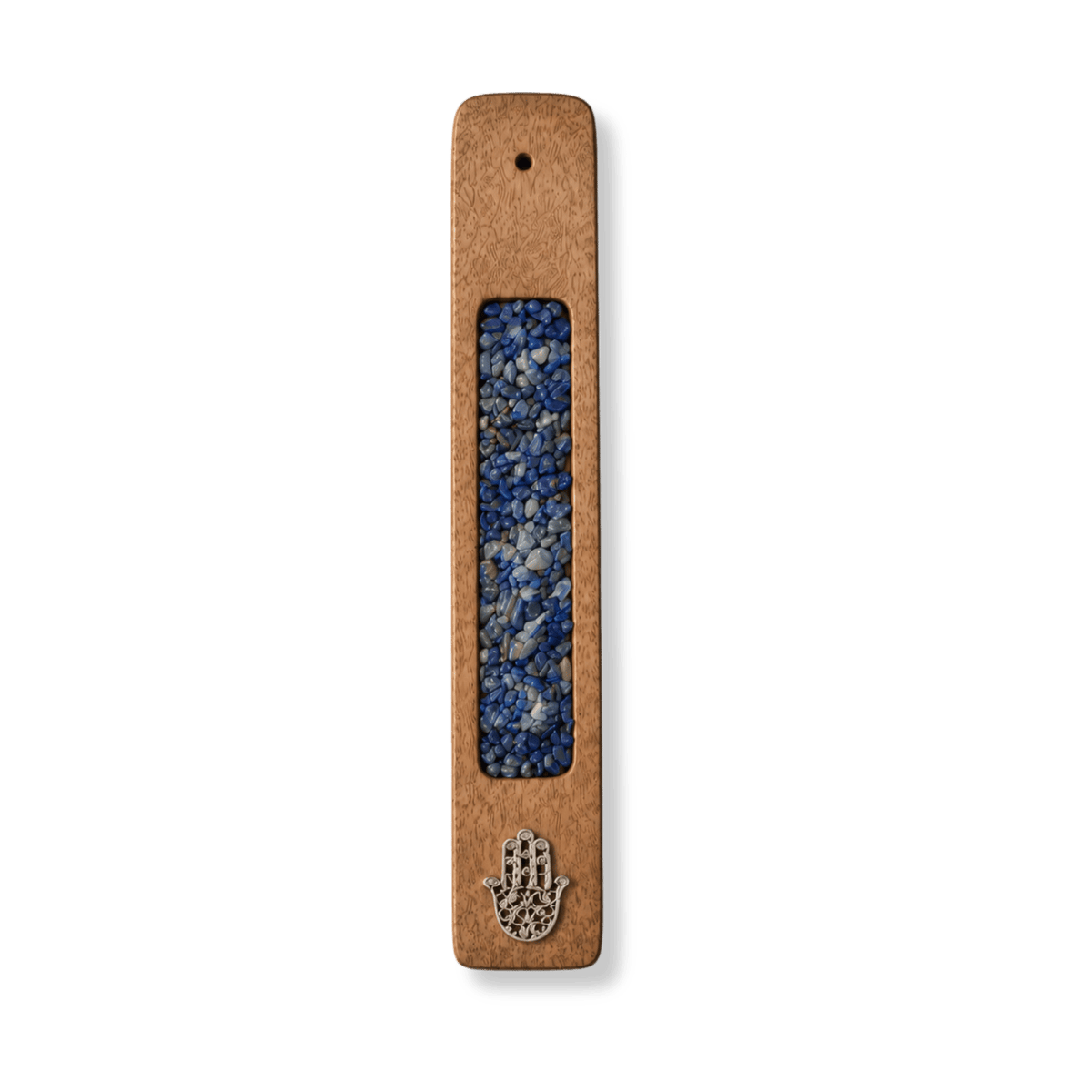 Fatima-Hand-Räucherstäbchenhalter aus Mangoholz, Lapislazuli