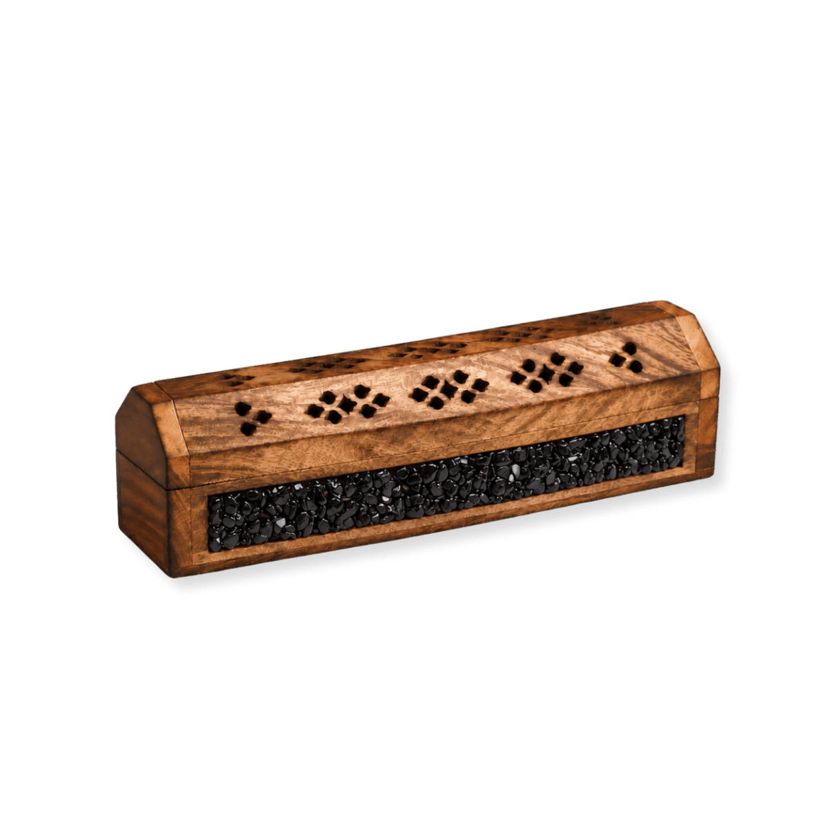 Mango Wood Incense Box Black Tourmaline 30 cm