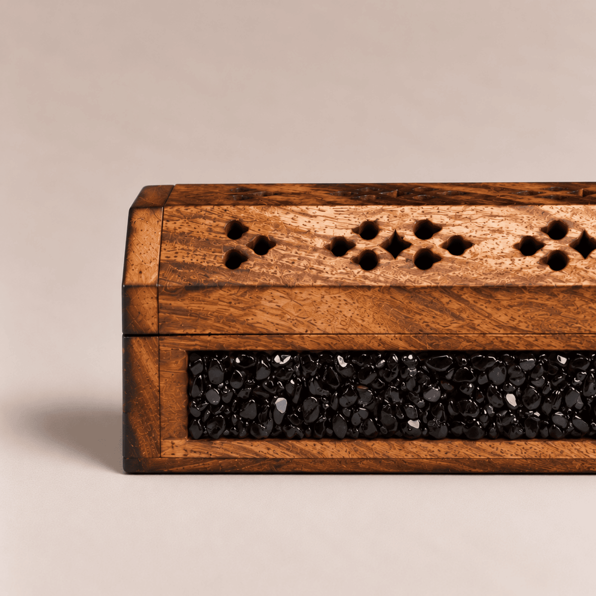 Mango Wood Incense Box Black Tourmaline 30 cm