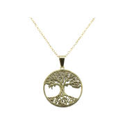 Golden Stainless Steel Tree of Life Necklace 2.5cm