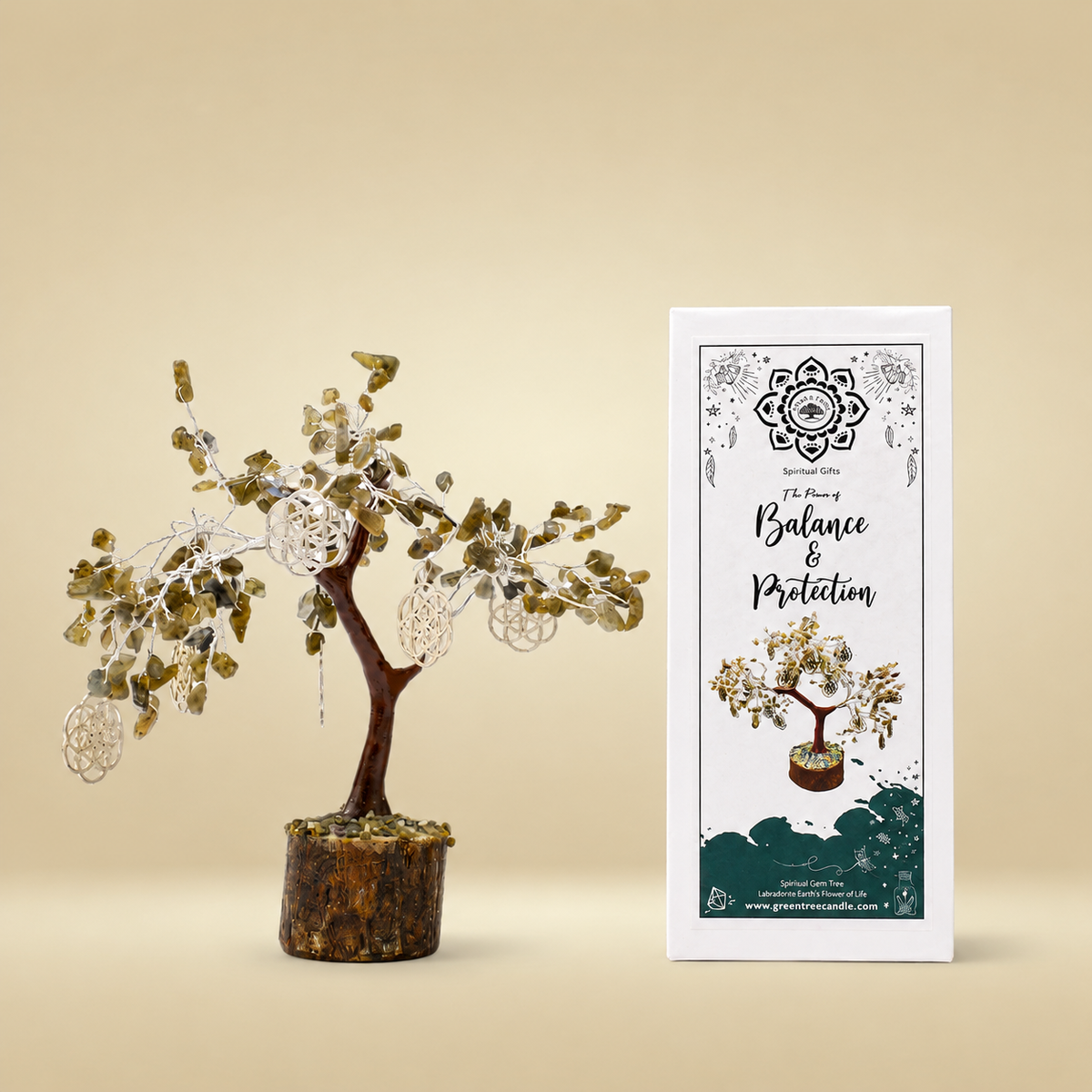 Petit arbre en pierres de labradorite pour l’équilibre et la protection