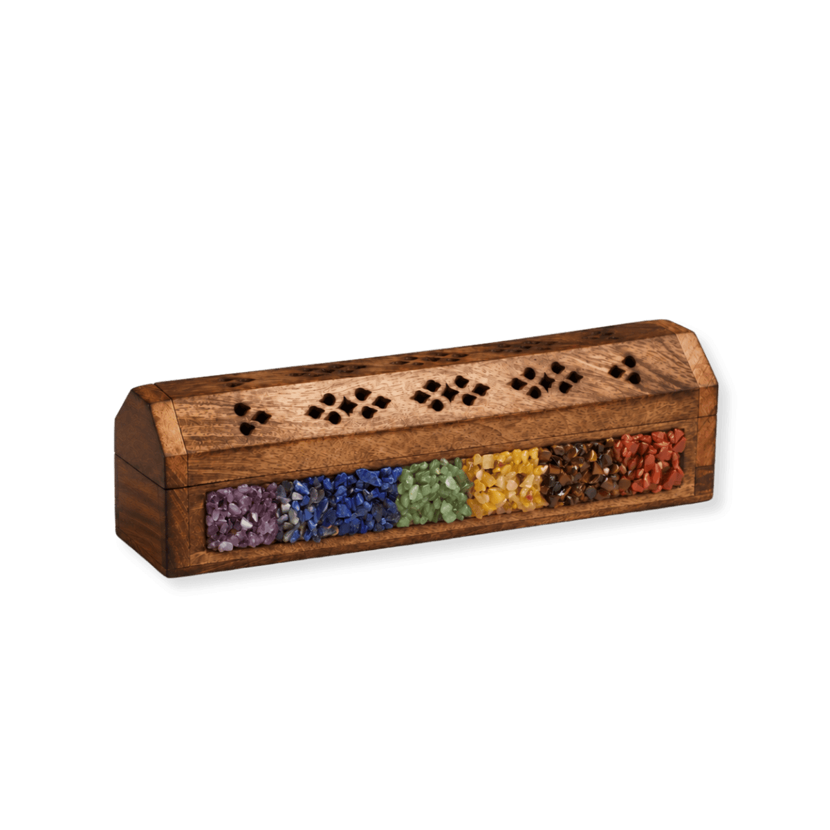 Mango Wood Incense Box 7 Chakras 30 cm
