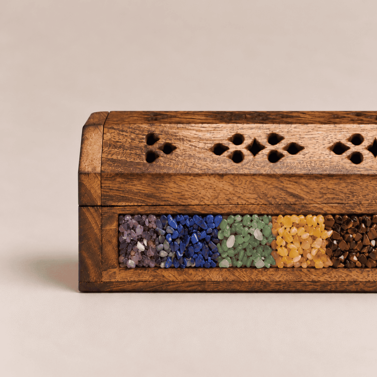 Mango Wood Incense Box 7 Chakras 30 cm