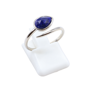 „Schlangenring“ aus 925er Sterlingsilber mit Lapislazuli