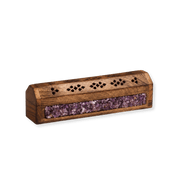 Mango Wood Incense Box Amethyst 30 cm