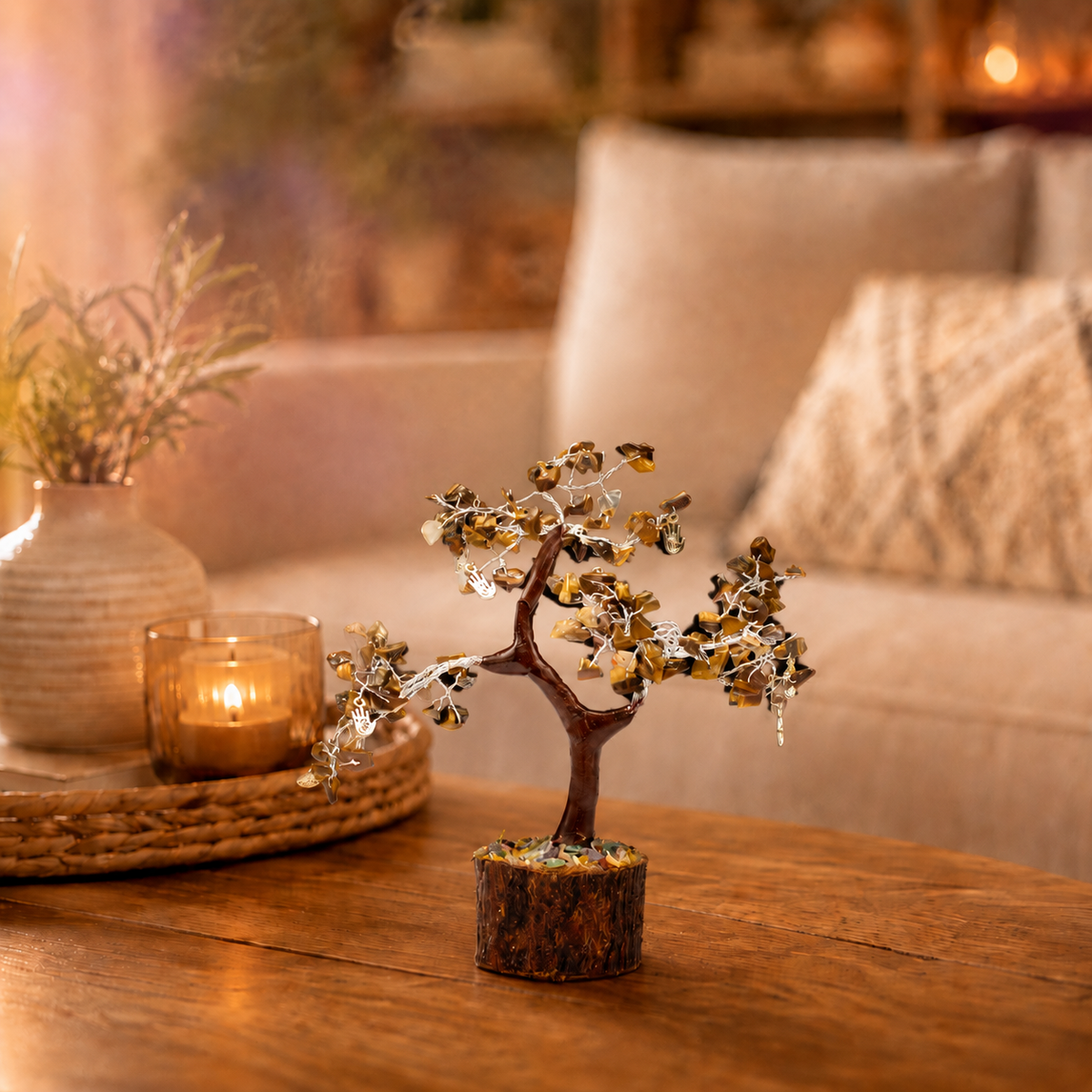 Tiger Eye Confidence Gem tree Small