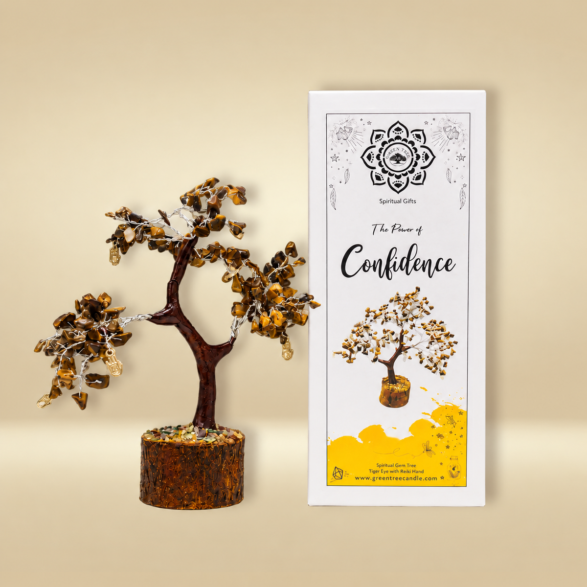 Tiger Eye Confidence Gem tree Small