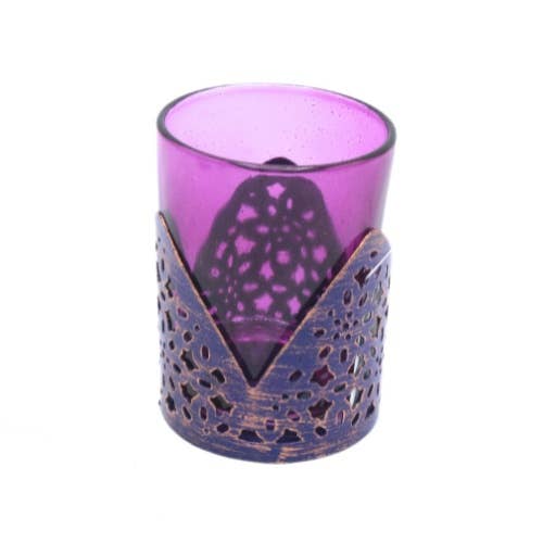 Tealight Holder Set of 4 - Purple&Gold