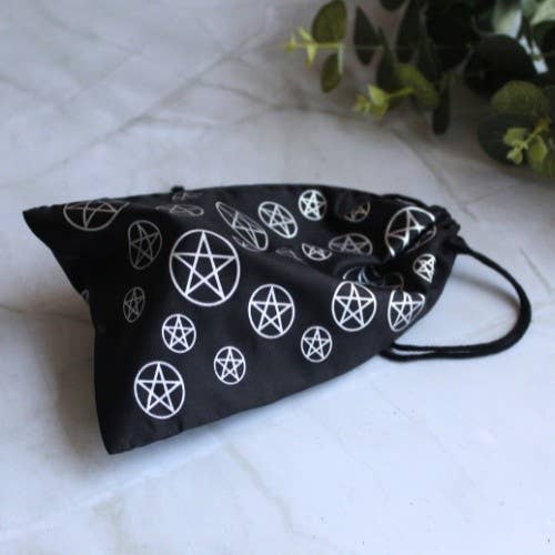 Synthetic Silk Bag 5x8" - Pentacle on Black