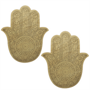 Wooden Engraving Hamsa Hand 30x25cm Set of 2 pcs