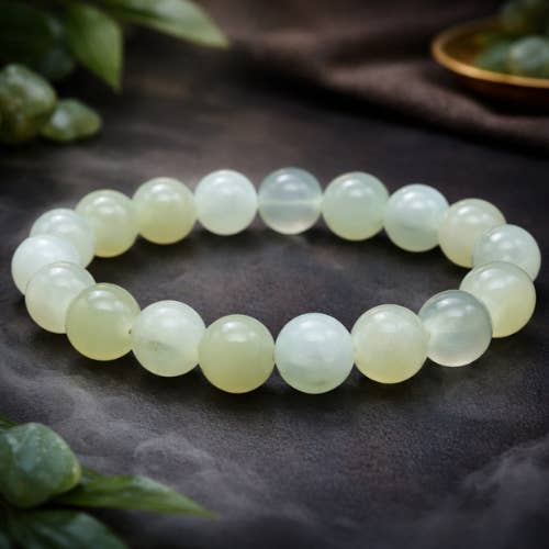 Green Jade beaded Bracelet 10 mm - China