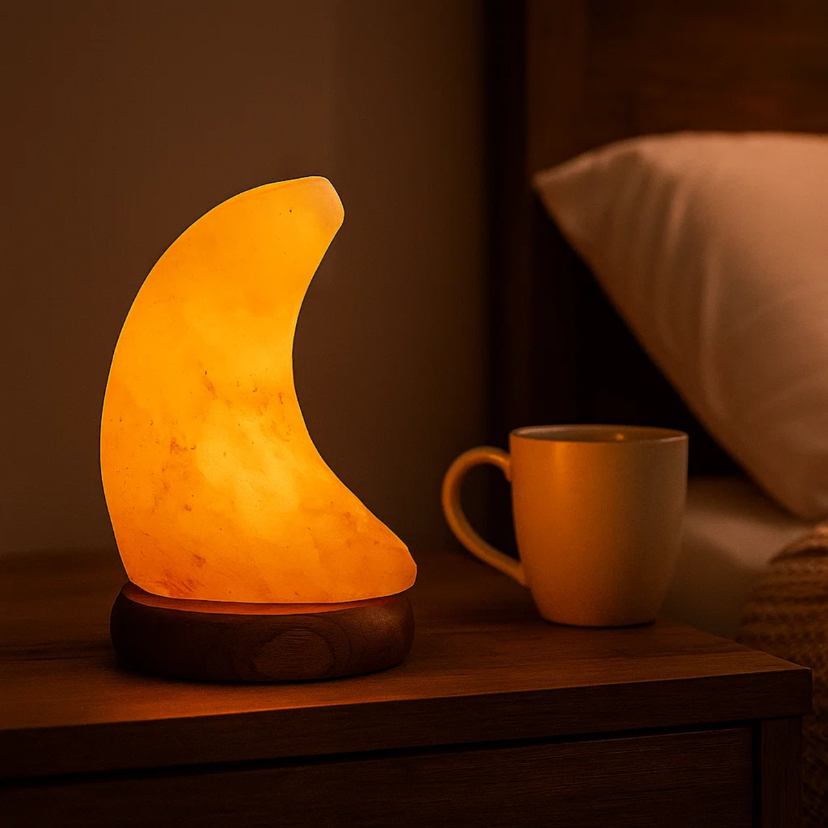 USB Himalaya Zoutlamp Halve Maan 1 kg