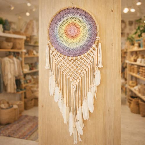 Classic Dreamcatcher rainbow pastel (40cm diameter)