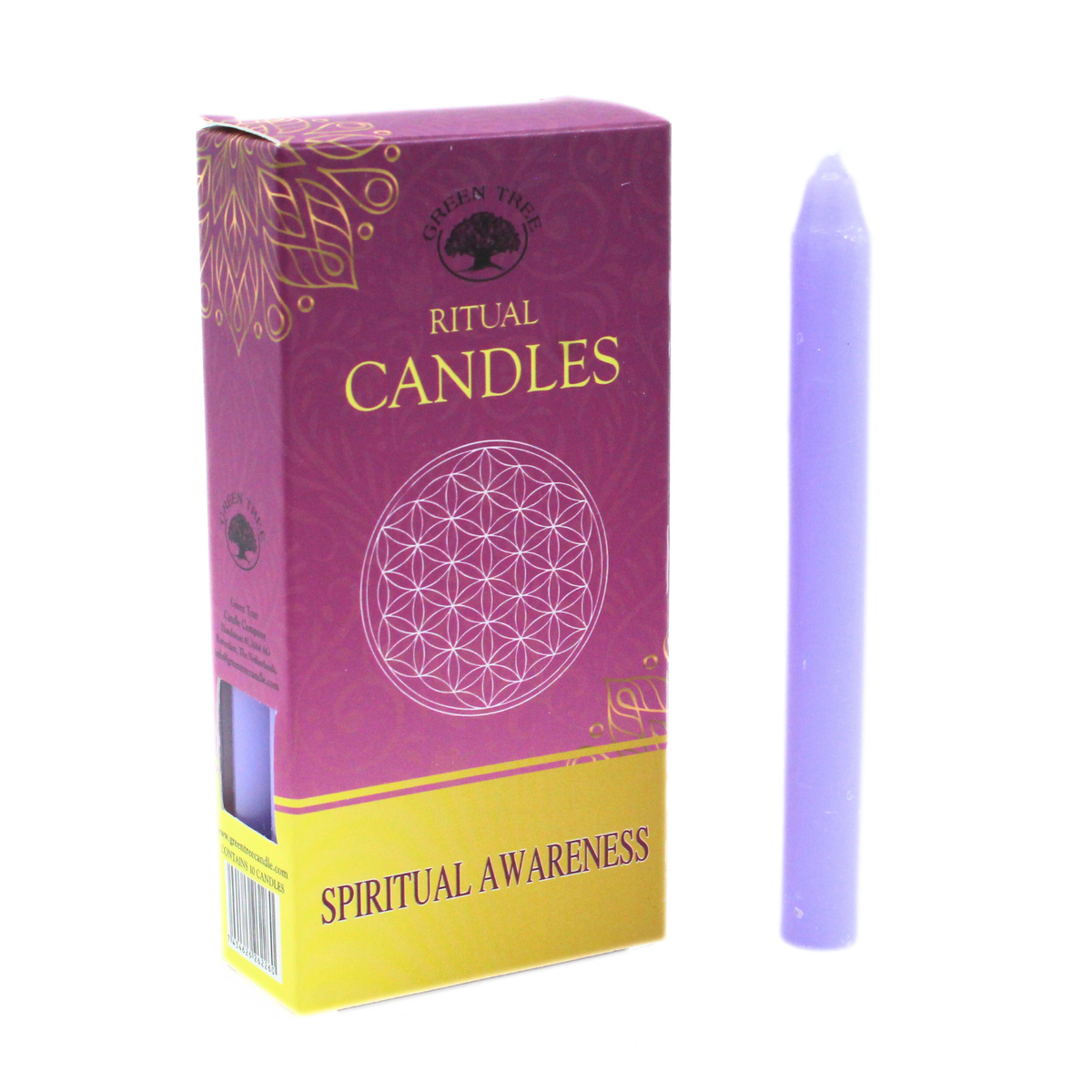 Green Tree Ritual Candles Spiritual Awareness 10 pack