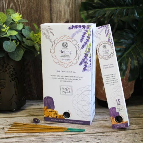 Green Tree Gemstone Incense Healing - Amethyst