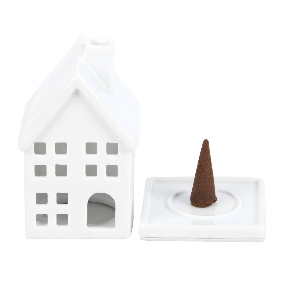 White House Shaped Ceramic Incense Cone Holder