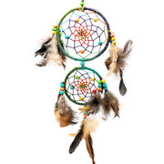 Dreamcatcher Rainbow with Hemp Cord & Feathers