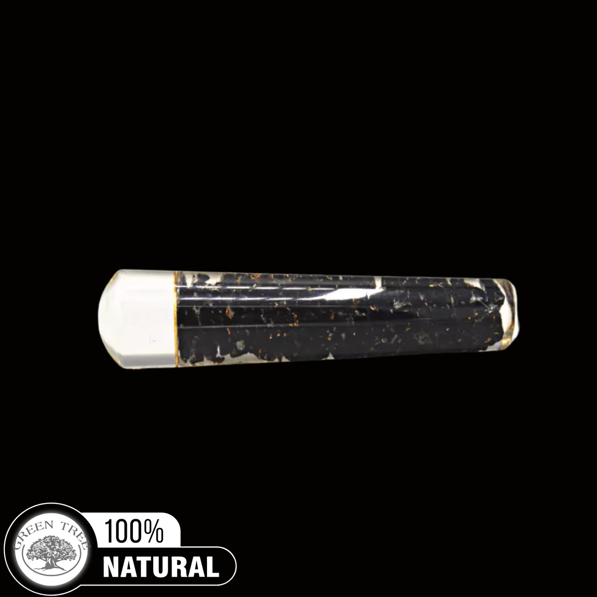 ORGONE SMOOTH MASSAGER BLACK TOURMALINE WITH FLOWER OF LIFE