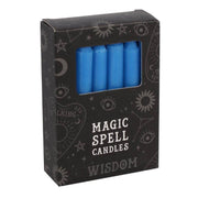 Pack of 12 Blue 'Wisdom' Spell Candles