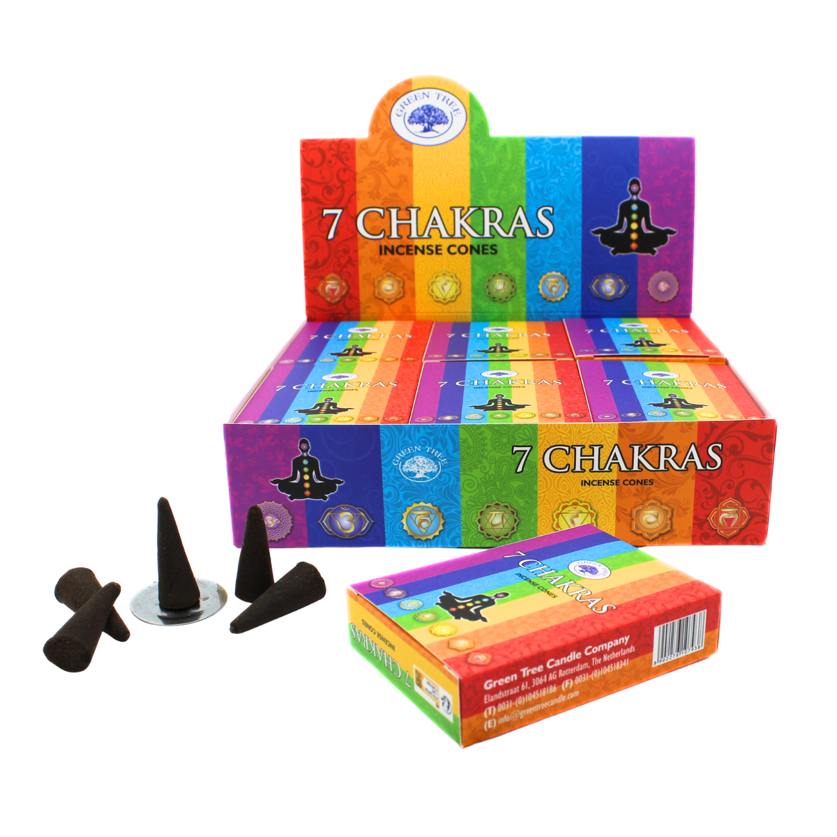 Green Tree 7 Chakra Cones (10 pieces)